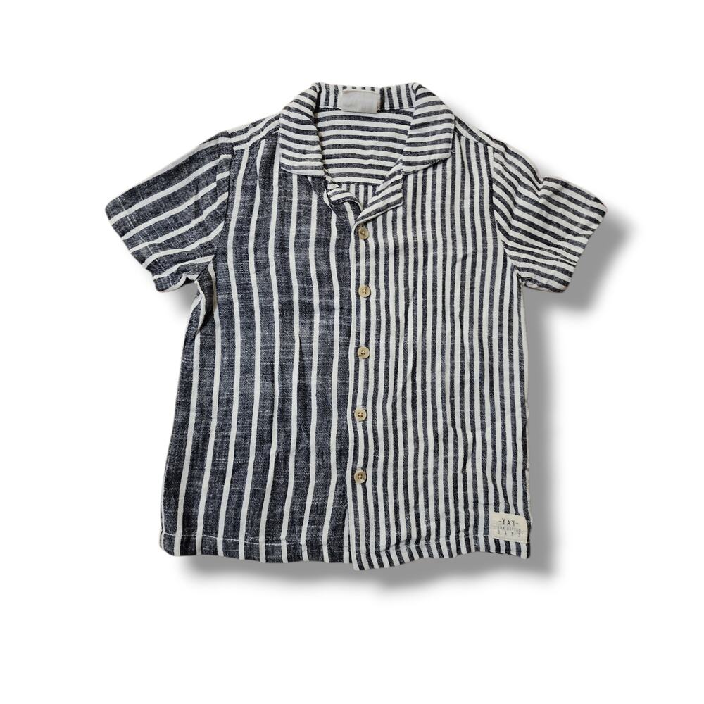 Cotton On Striped Linen Button Down Shirt